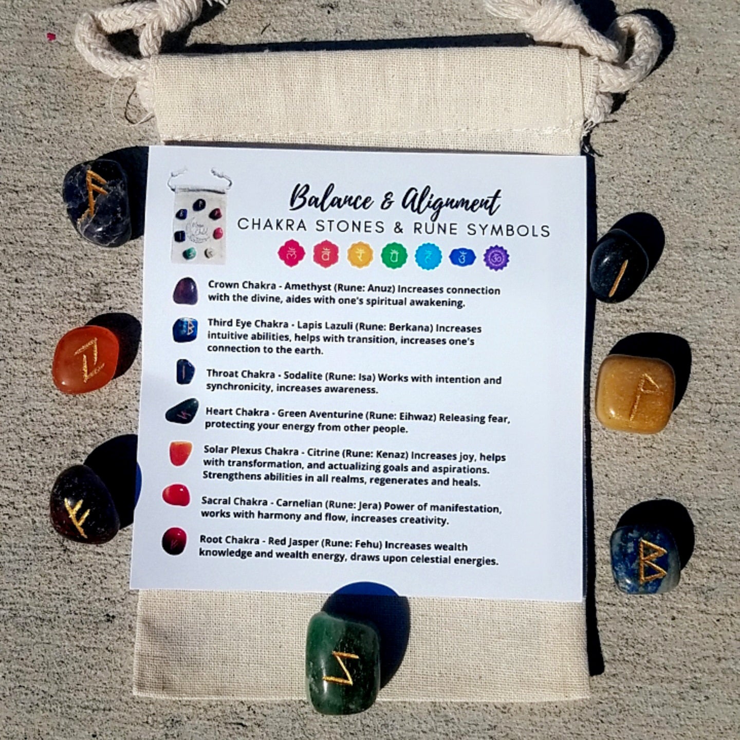 Chakra stones and Rune symbols