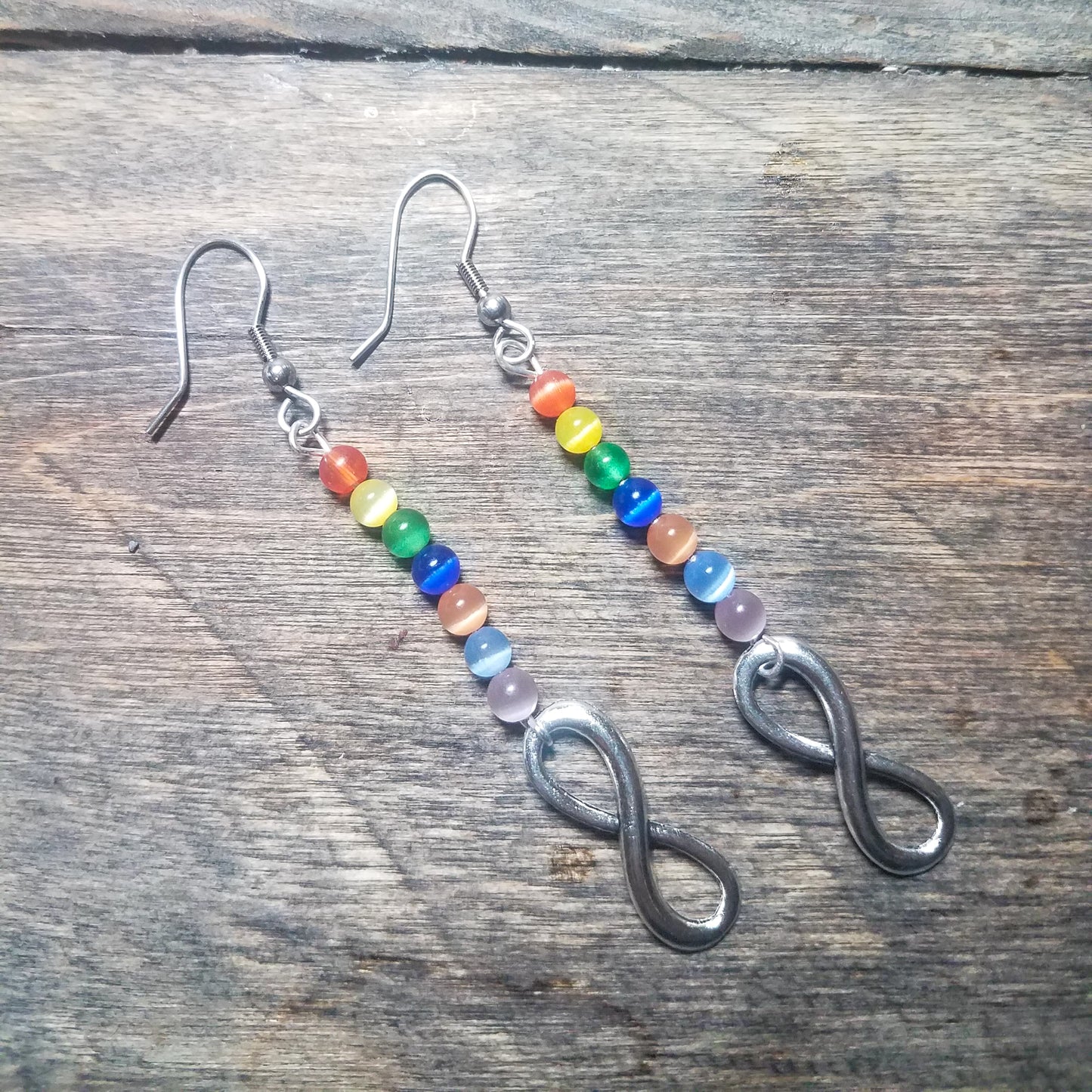 Chakra Earrings with Infinity Charm
