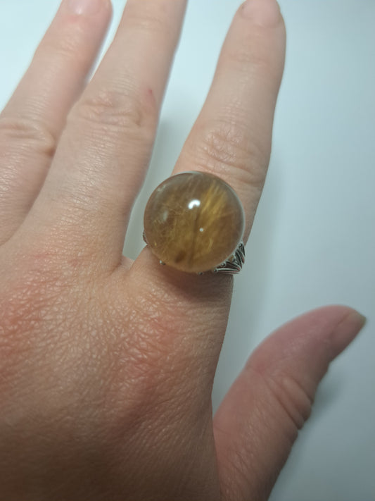 Rutilated Quartz Ring darker