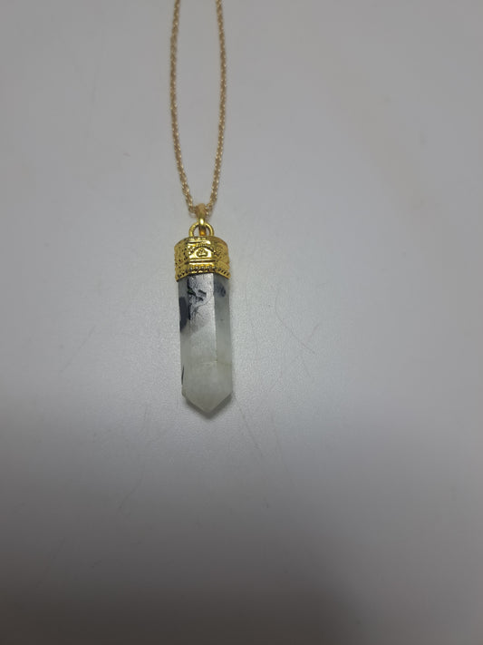 Black tourmaline Quartz pendant