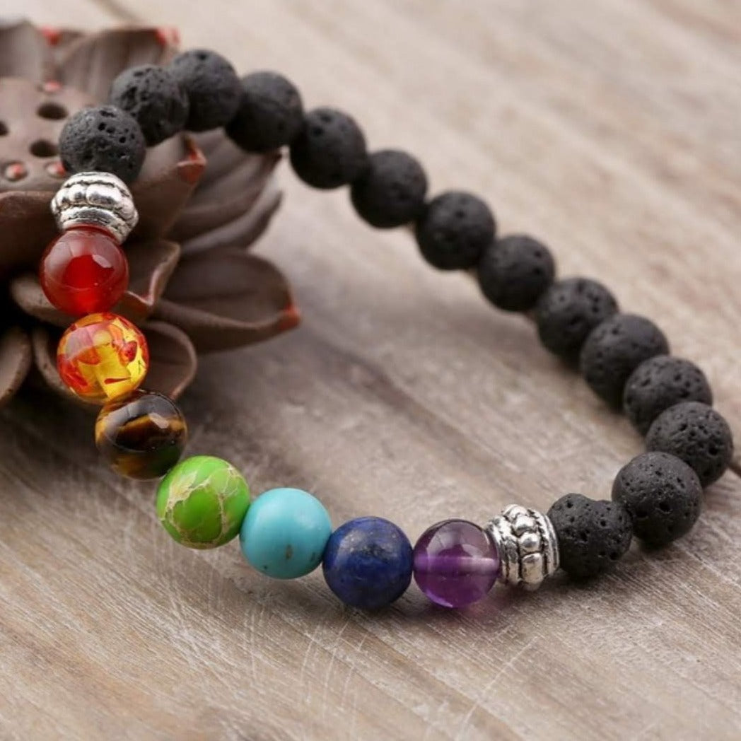 Lava Rock Chakra Bracelet