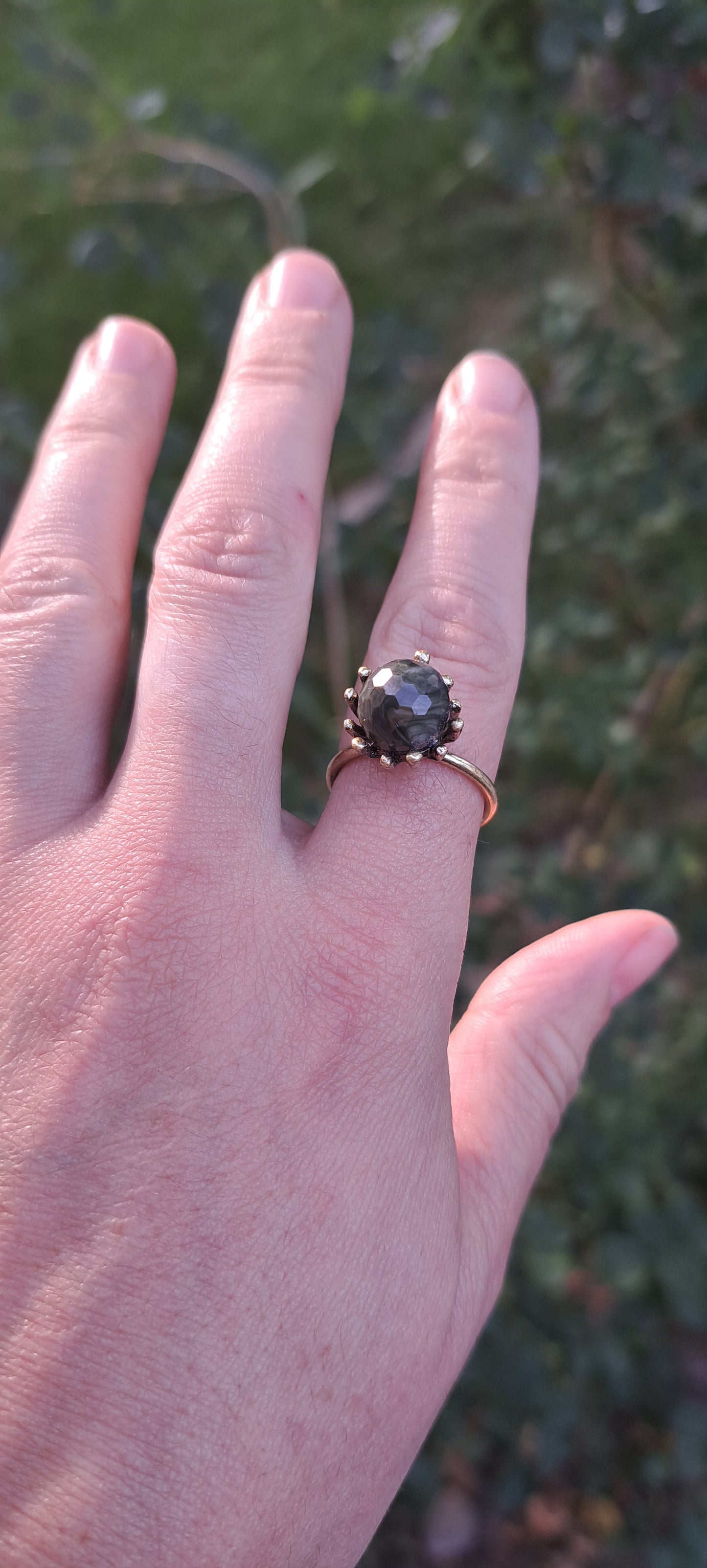 Moss agate ring