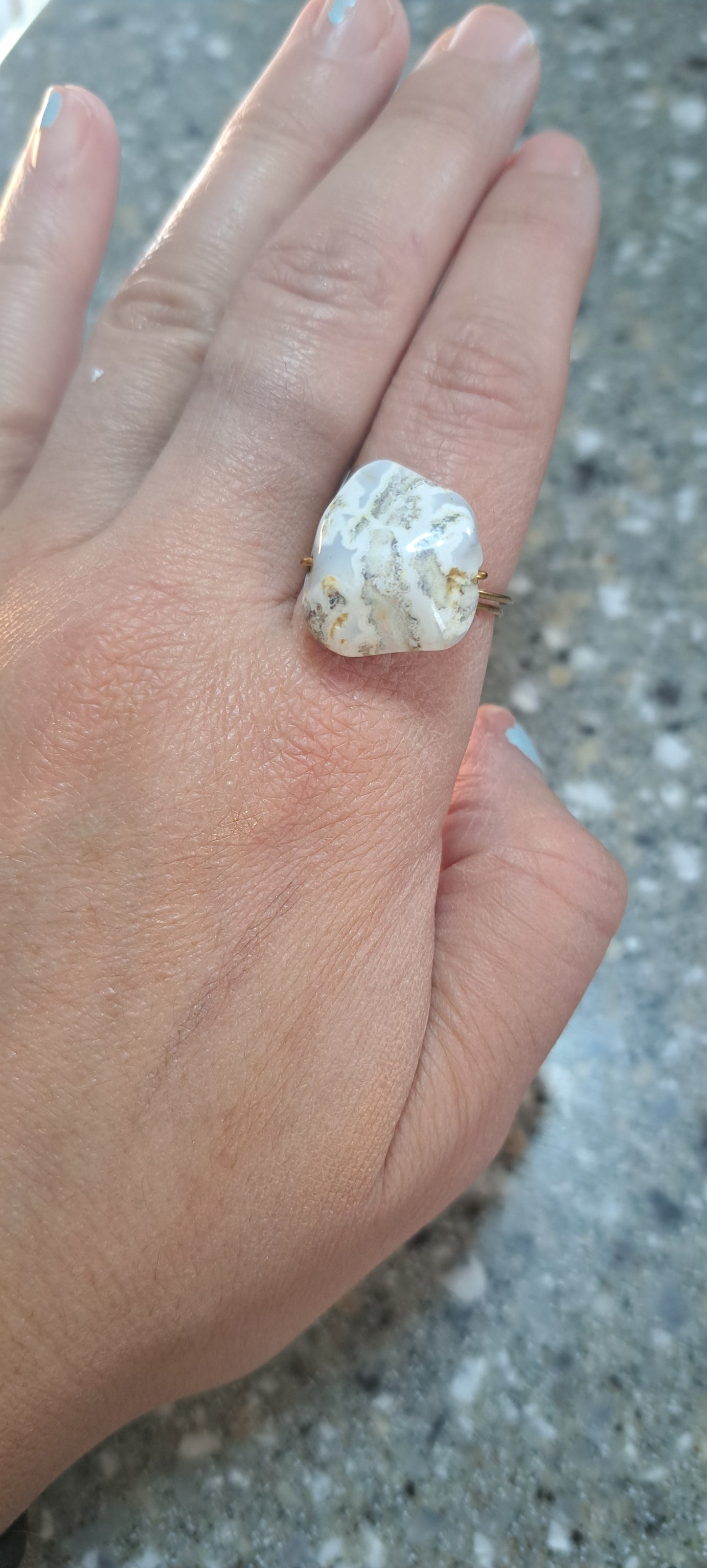 White Agate ring