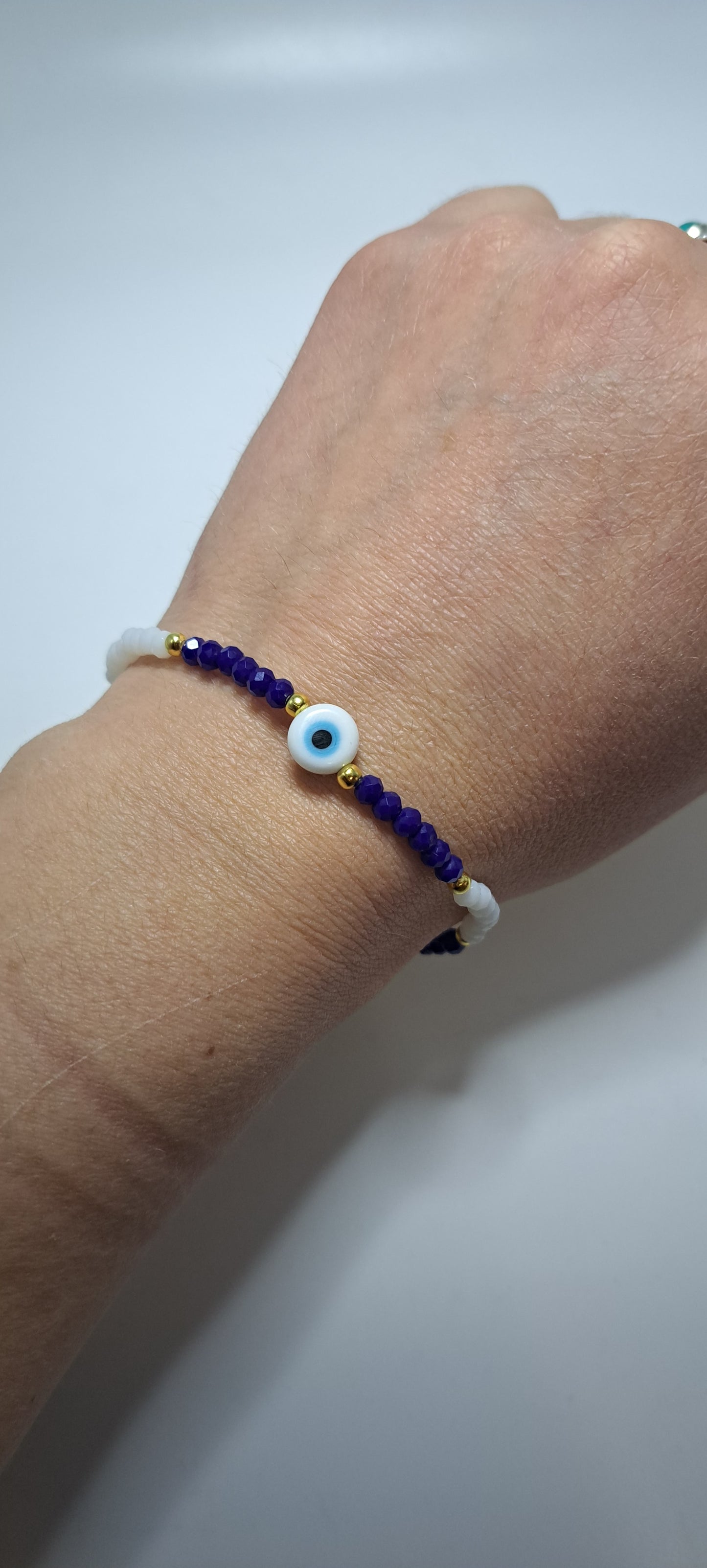 White Evil eye bracelet