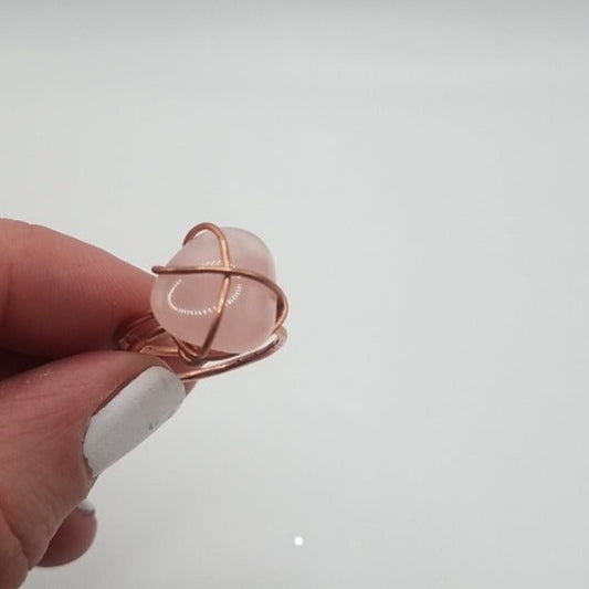 Wrapped Rose Quartz Ring