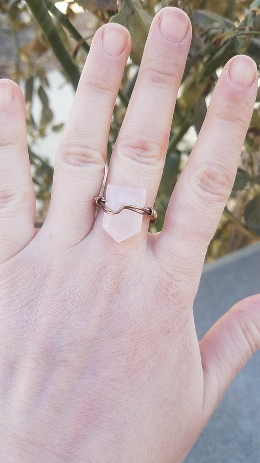 Wrapped Rose Quartz Ring